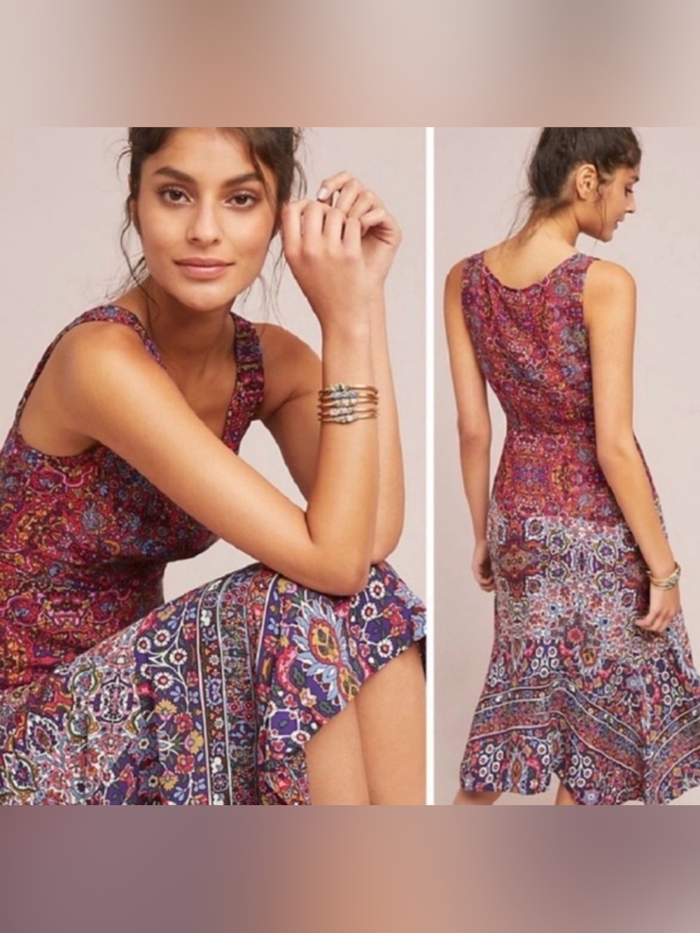 Maeve Anthropologie Violette Dress Floral Print Bohemian US sz 8